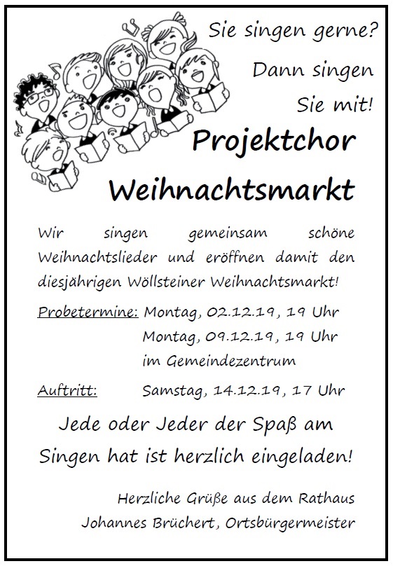 Projektchor Weihnachtsmarkt