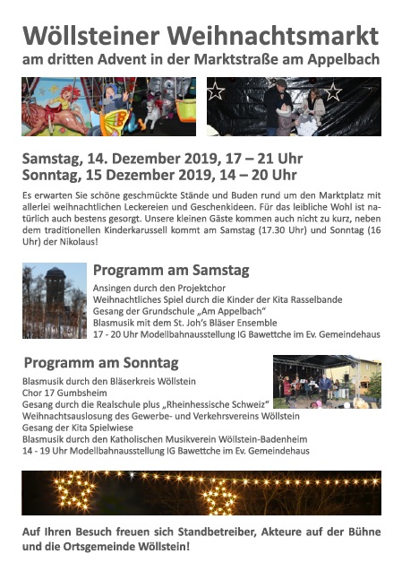 Einladung zum Wöllsteiner Weihnachtsmarkt