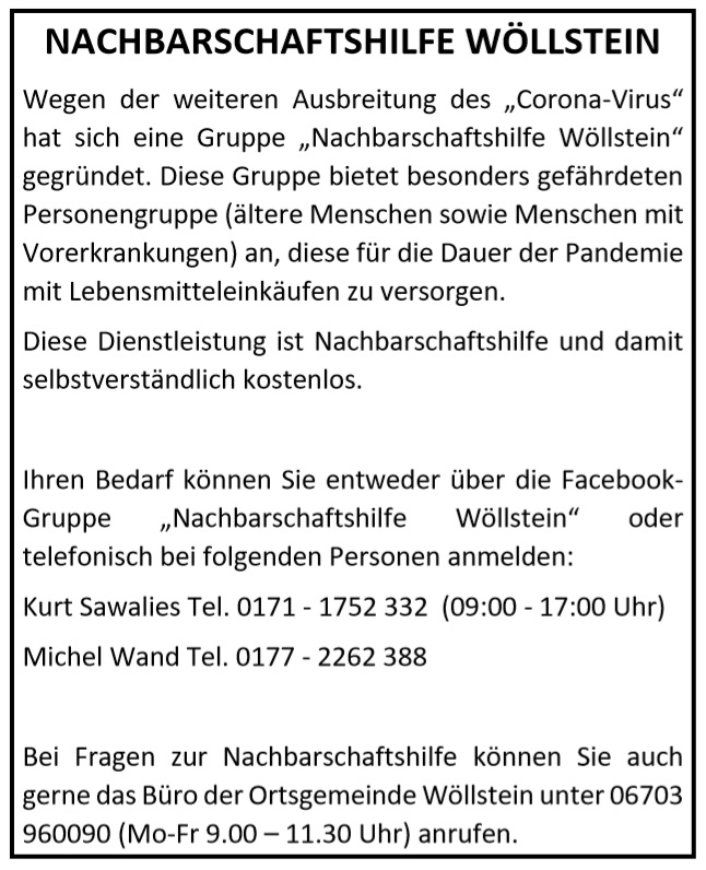 Nachbarschaftshilfe Wöllstein